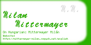 milan mittermayer business card