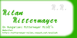 milan mittermayer business card